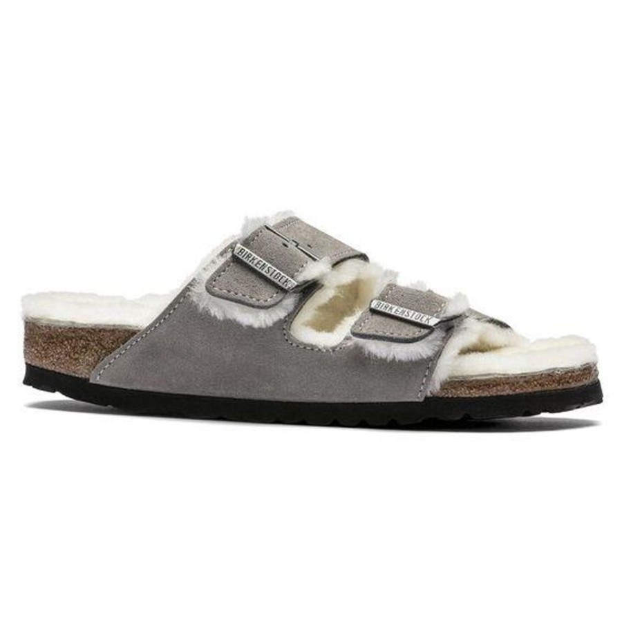 Women BIRKENSTOCK Casual Footwear | Birkenstock- Women'S Arizona Sherling Shoe Stone Coin