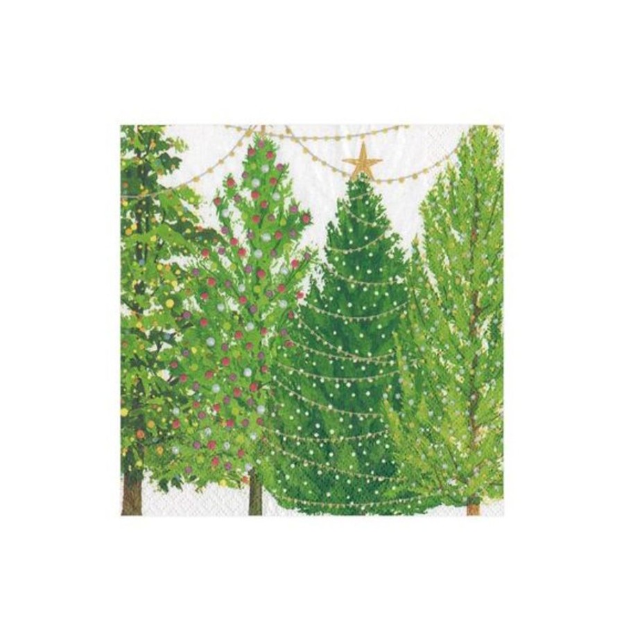 Cottage Kitchen CASPARI Napkins | Caspari- Christmas Tree Cocktail Napkin