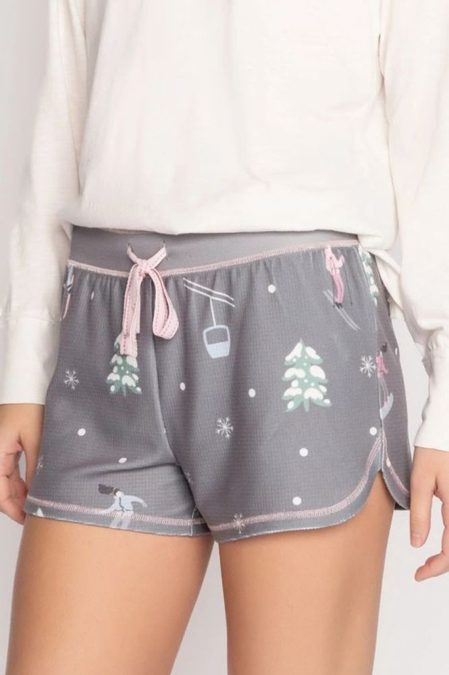 Women PJ SALVAGE Sleepwear & Lounge | P.J. Salvage- Ladies In Need Of Vitamin Ski Short Grey