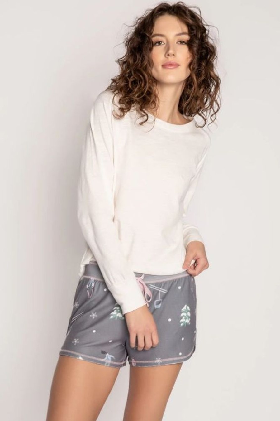 Women PJ SALVAGE Sleepwear & Lounge | P.J. Salvage- Ladies In Need Of Vitamin Ski Short Grey