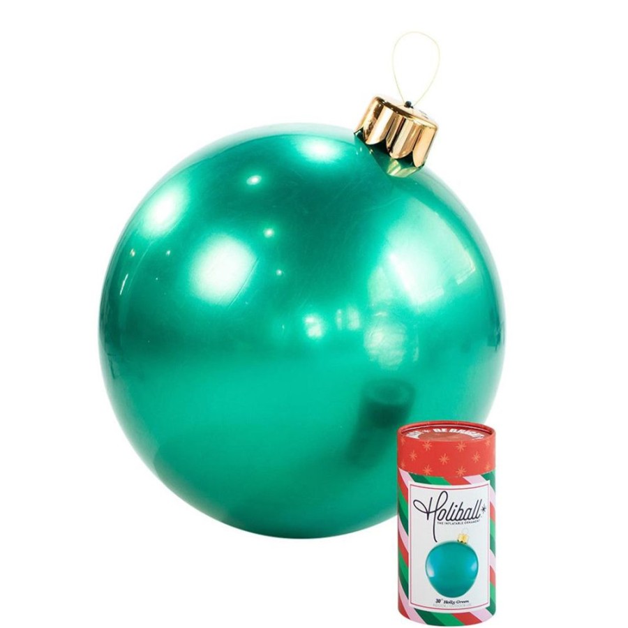 Cottage Kitchen HOLIBALL Ornaments | Holiball- 30" Holly Green Inflatable Ball