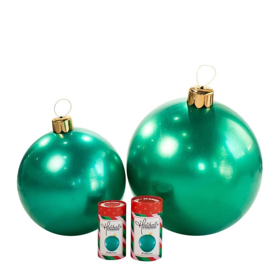 Cottage Kitchen HOLIBALL Ornaments | Holiball- 30" Holly Green Inflatable Ball