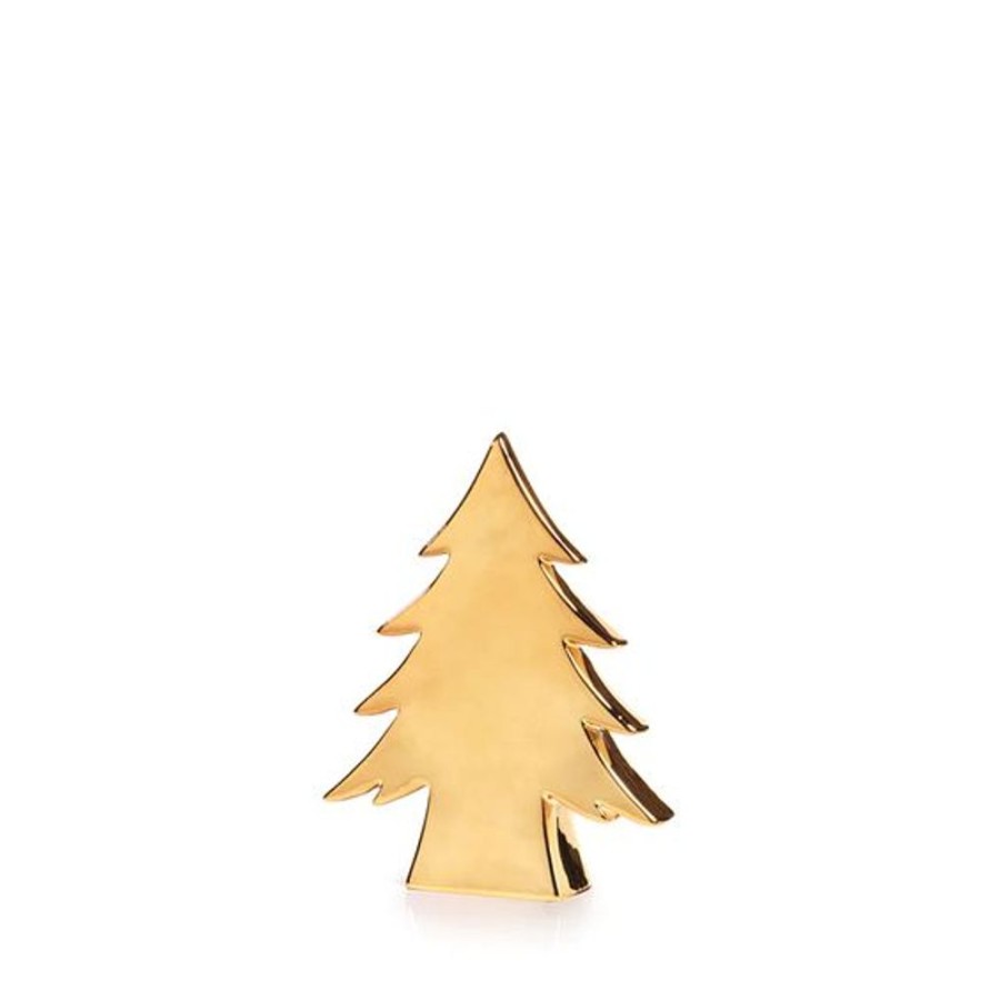 Cottage Kitchen SCHAUBEN & CO Decor | Zodax- Teton Ceramic Gold Tree 8.25 In