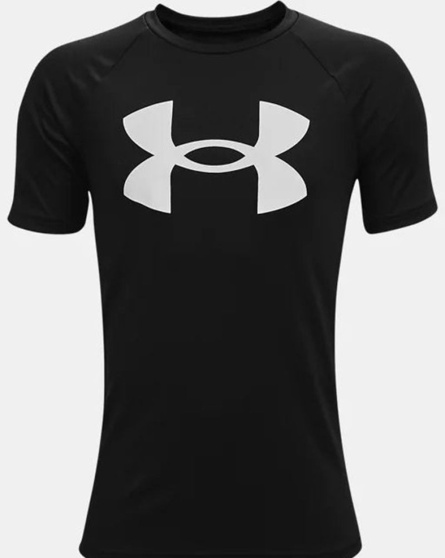 Kid UNDER ARMOUR Tops | Under Armour- Boys' Ua Tech™ Big Logo Short Sleeve Black