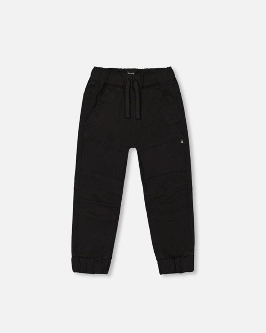 Kid DEUXPARDEUX Bottoms | Deux Par Deux- Bigs Kids Strech Twill Jogger Anthracite