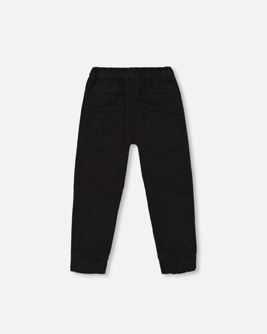 Kid DEUXPARDEUX Bottoms | Deux Par Deux- Bigs Kids Strech Twill Jogger Anthracite