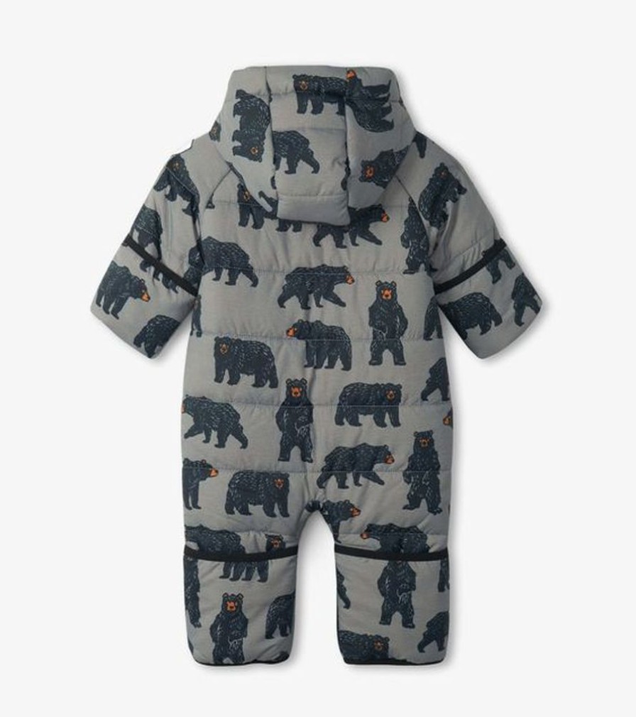 Kid HATLEY Sets | Hatley- Baby Wild Bears Snowsuit Charcoal