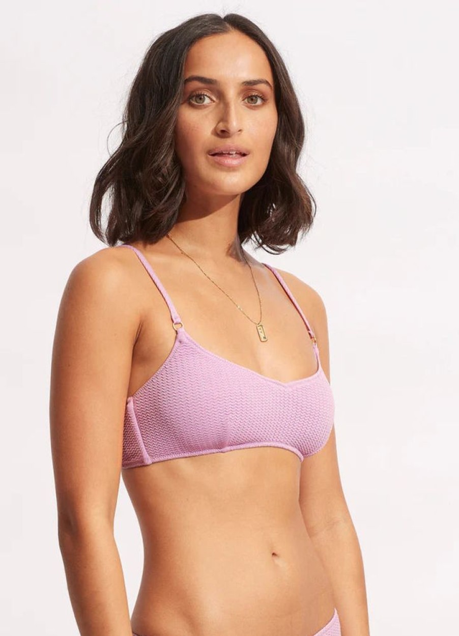 Women SEAFOLLY Tops | Seafolly- Ladies Sea Dive Bralette Swim Top Lilac