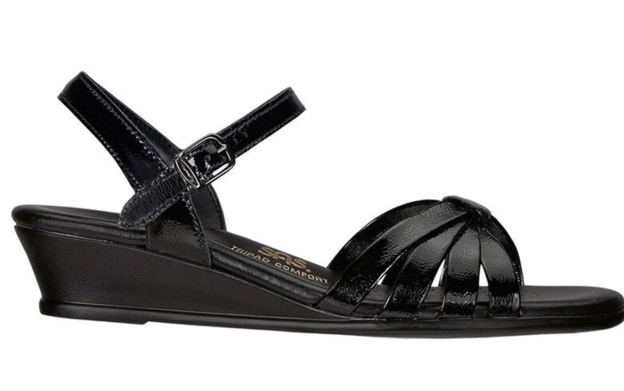 Women SAS Casual Footwear | Sas- Womens Strippy-P Sandal Black Patent