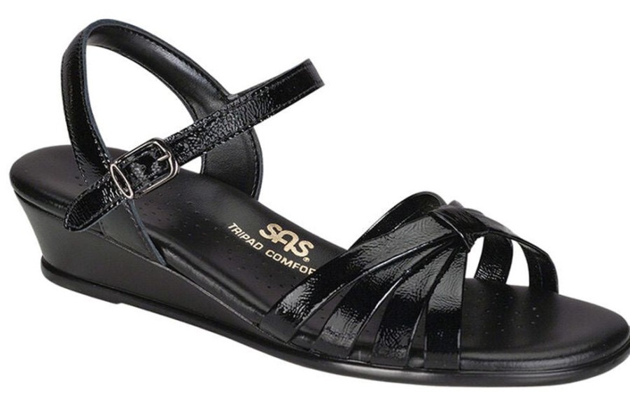 Women SAS Casual Footwear | Sas- Womens Strippy-P Sandal Black Patent