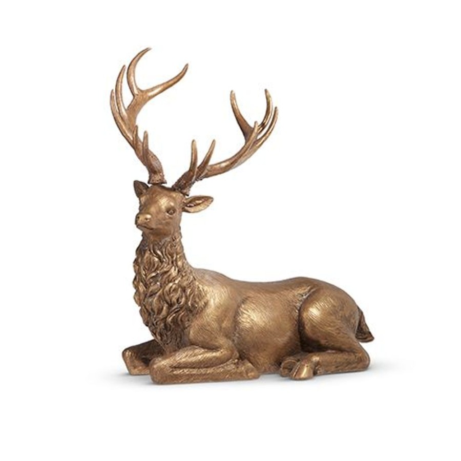 Cottage Kitchen RAZ IMPORTS Decor | Raz Import- 16" Bronze Laying Deer