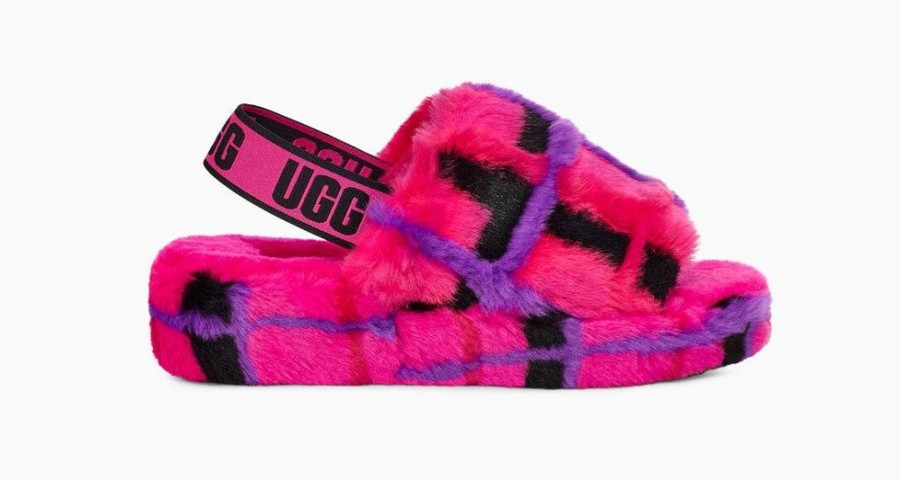 Women UGGS Slippers | Ugg- Ladies Fluff Yeah Slide Plaid Punk