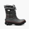 Women BOGS Winter Boots | Bogs- Women'S Arcata Cozy Plaid Winter Boot Dk Grey Multi