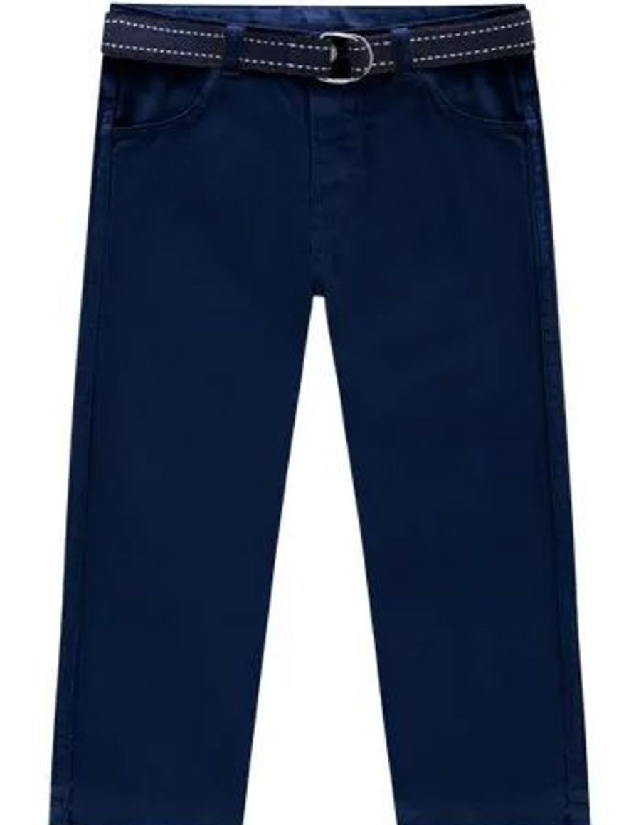 Kid MILON Bottoms | Milon- Kids Navy Dress Pants Blue Navy