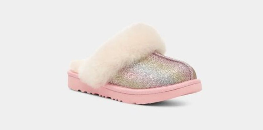 Kid UGGS Slippers | Ugg- Kids Cozy Ii Glitter Slipper Metallic Rainbow