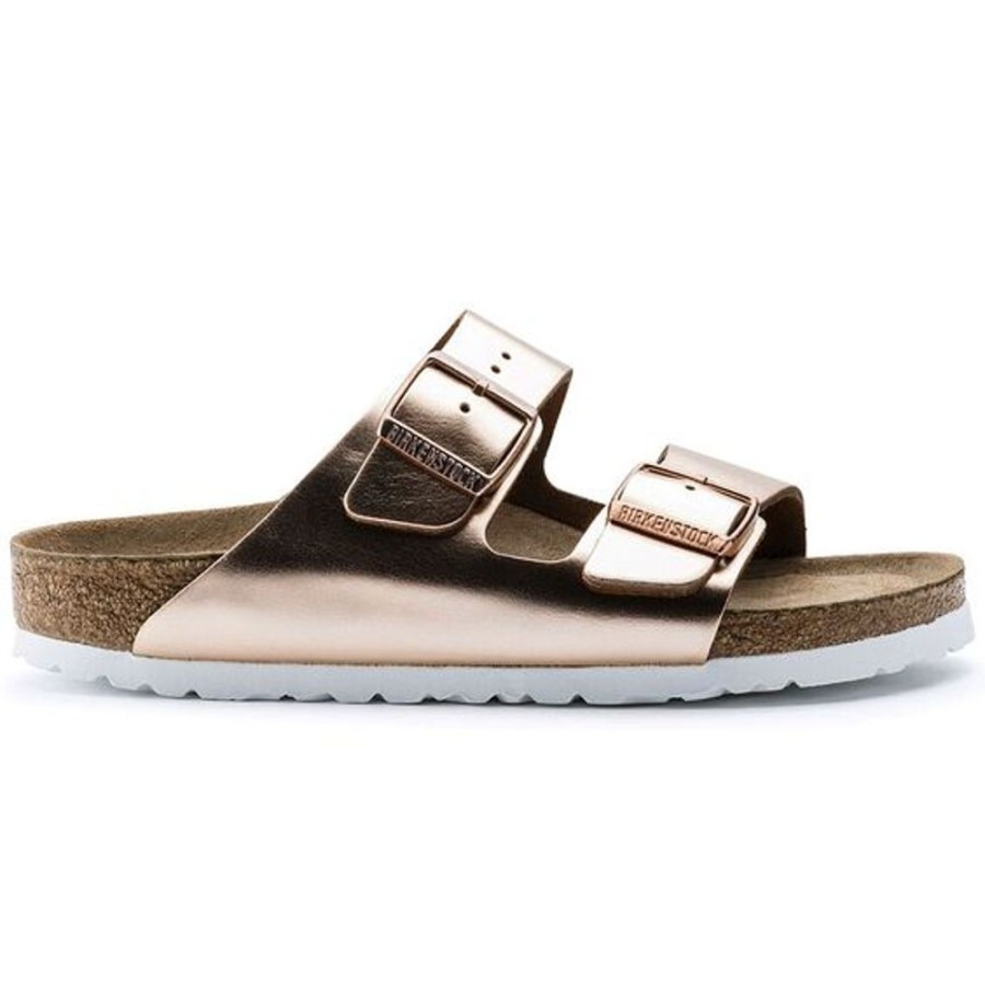 Women BIRKENSTOCK Casual Footwear | Birkenstock- Women'S Arizona Metallic High Shine Sandal Copper