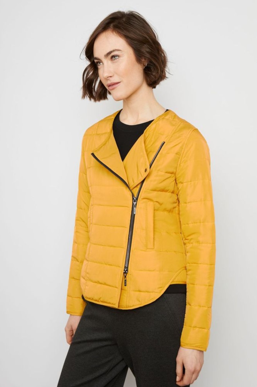 Women BYLYSE Coats & Jackets | Bylyse- Women'S Zippered Jacket Dijon