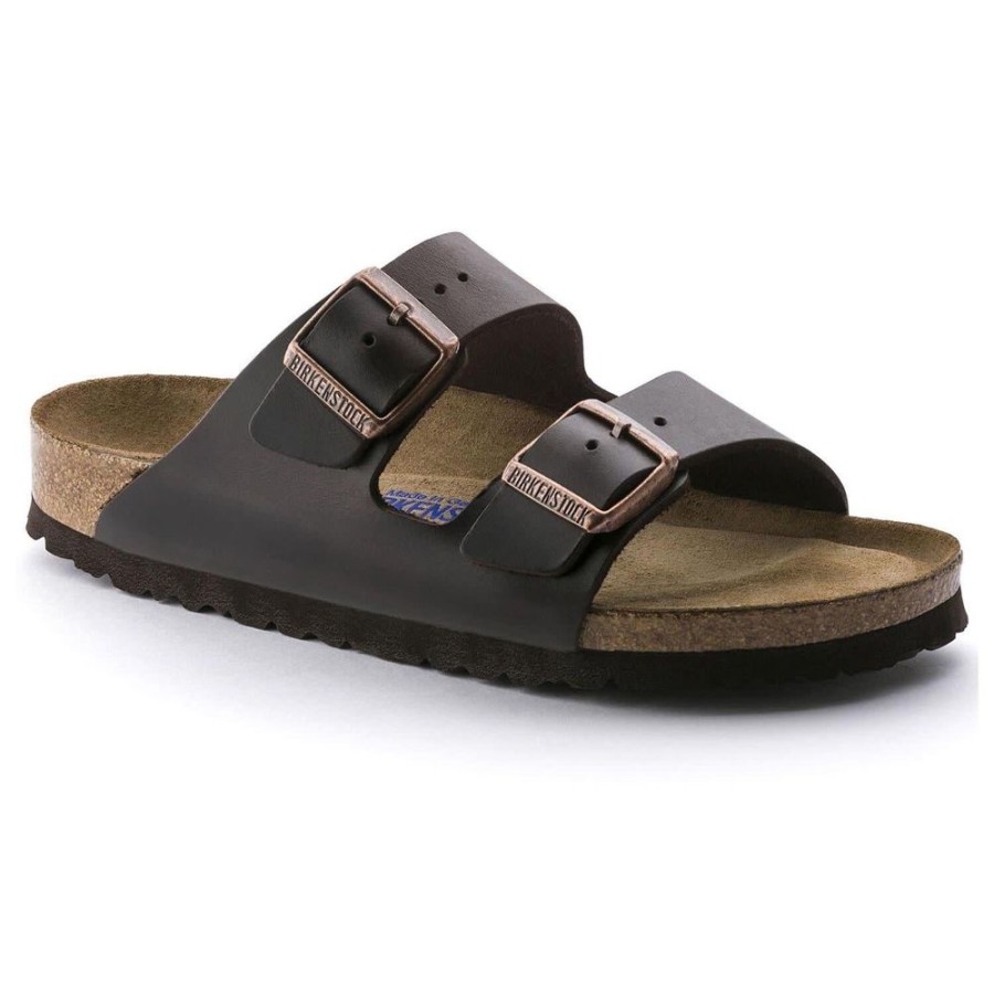 Women BIRKENSTOCK Sandals | Birkenstock- Arizona Soft Footbed Smooth Leather Sandal Brown Amalfi