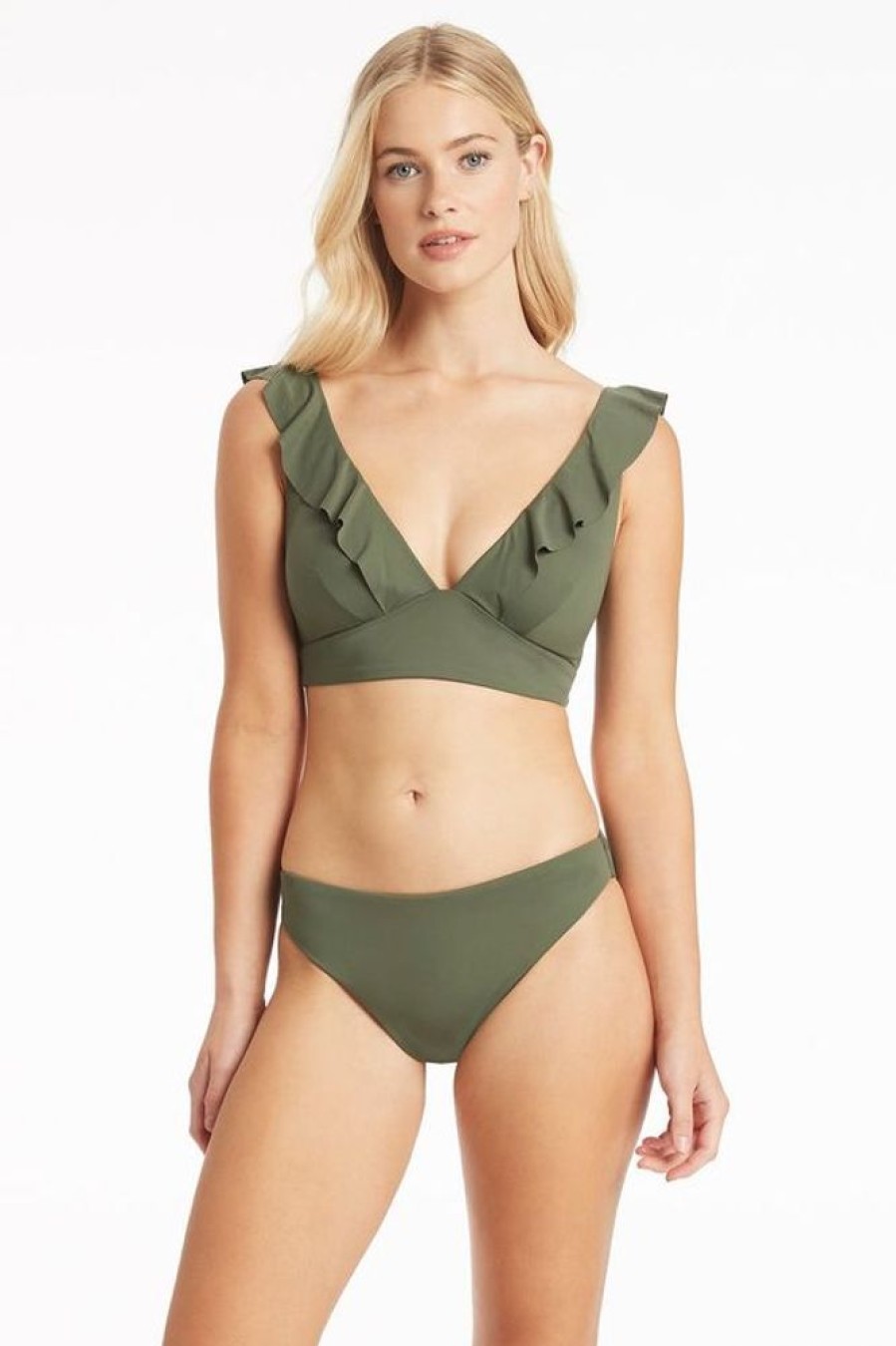 Women SEA LEVEL Bottoms | Sea Level- Ladies Eco Essentials Regular Swim Bottom Khaki