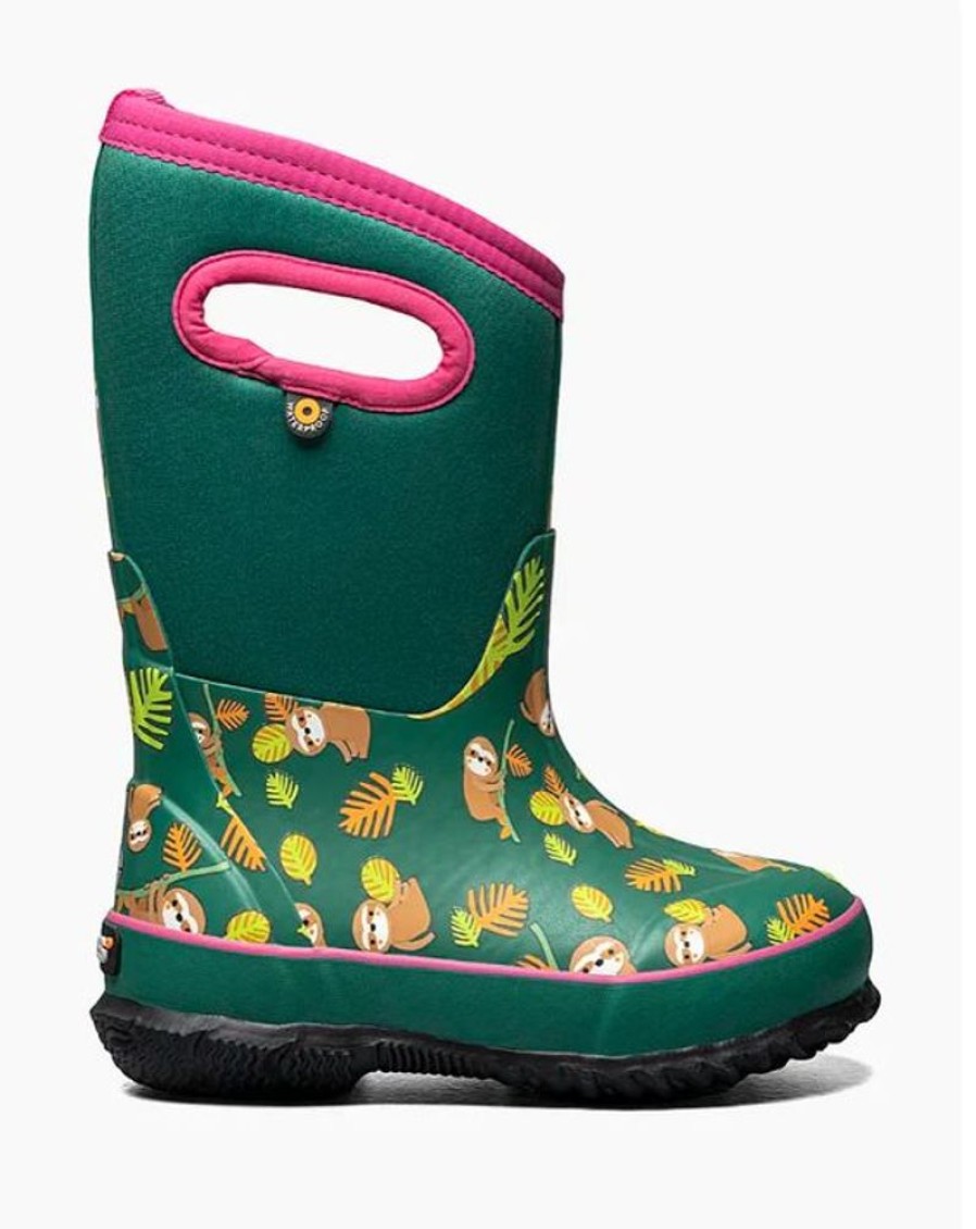 Kid BOGS Winter Boots | Bogs- Kids Classic Sloths Winter Boot Green