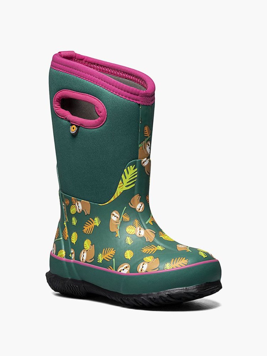 Kid BOGS Winter Boots | Bogs- Kids Classic Sloths Winter Boot Green