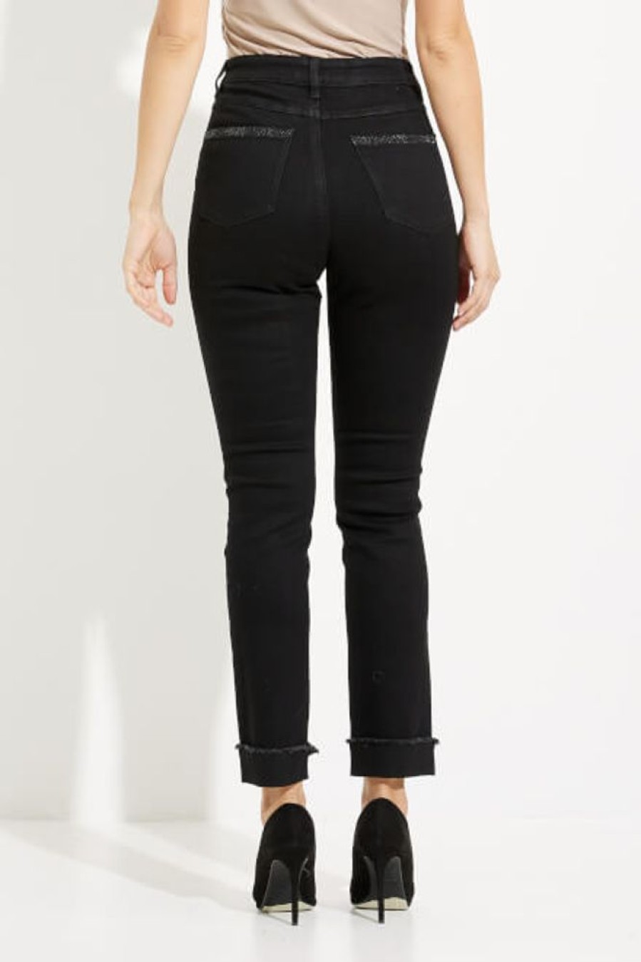 Women JOSEPH RIBKOFF Bottoms | Joseph Ribkoff- Slim Fit Denim Pant Black