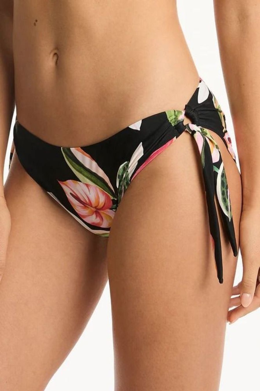 Women SEA LEVEL Bottoms | Sea Level- Ladies Sundown Tie Side Swim Bottom Black