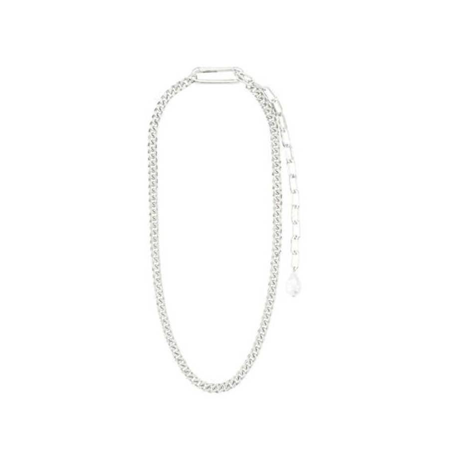 Women PILGRIM Jewelry | Pilgrim- Heat Silver Recycled Chain Necklace