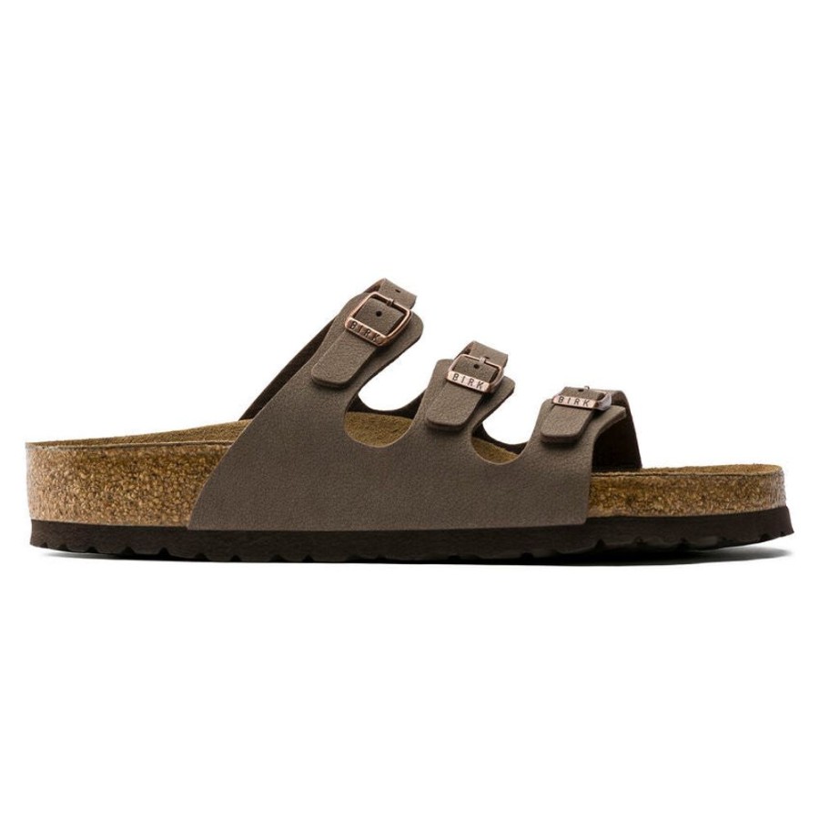 Women BIRKENSTOCK Sandals | Birkenstock- Florida Soft Footbed Birkibuc Sandal Mocha