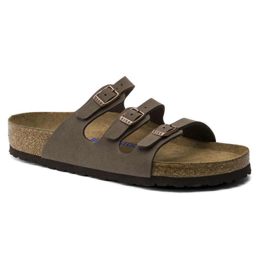 Women BIRKENSTOCK Sandals | Birkenstock- Florida Soft Footbed Birkibuc Sandal Mocha