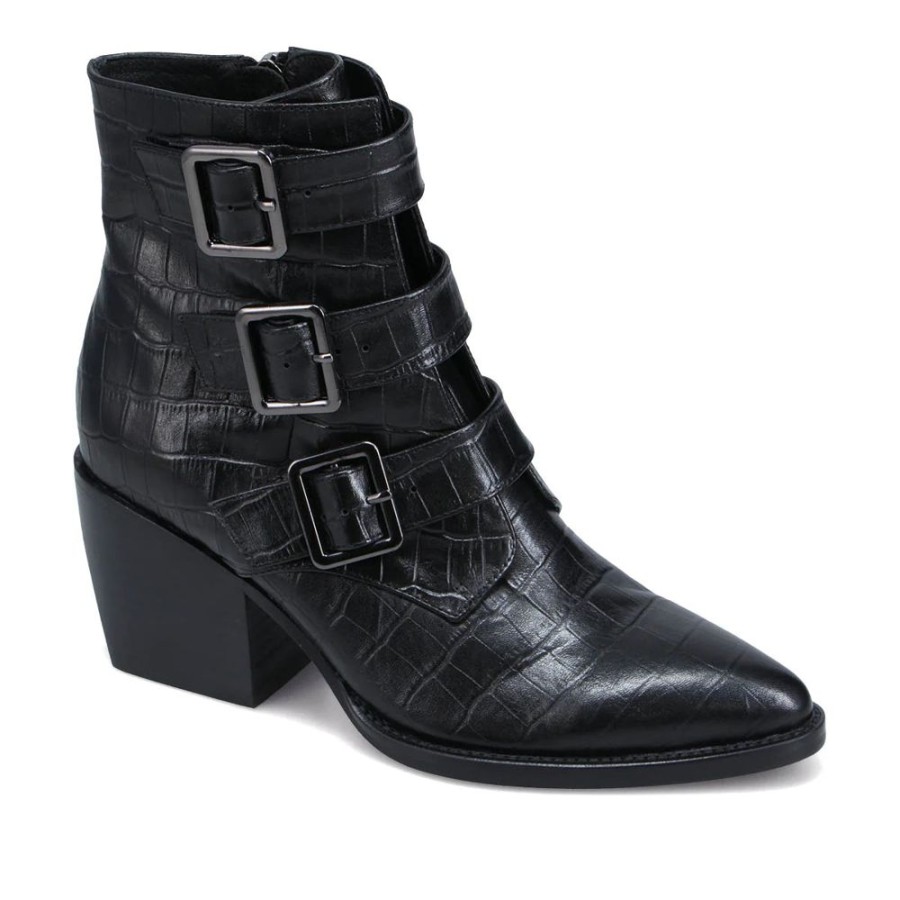 Women DJANGO & JULIET Dress Shoes | Django & Juliette- Women'S Marzena Ankle Boot Black Croc