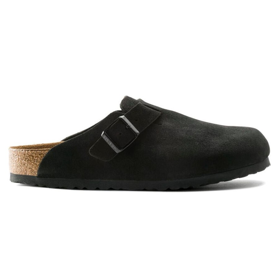 Women BIRKENSTOCK Casual Footwear | Birkenstock- Boston Soft Footbed Suede Leather Shoe Black