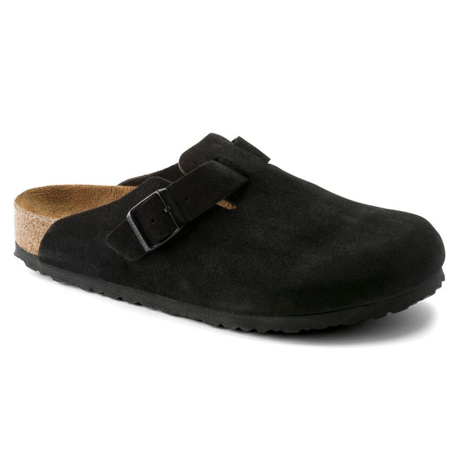 Women BIRKENSTOCK Casual Footwear | Birkenstock- Boston Soft Footbed Suede Leather Shoe Black