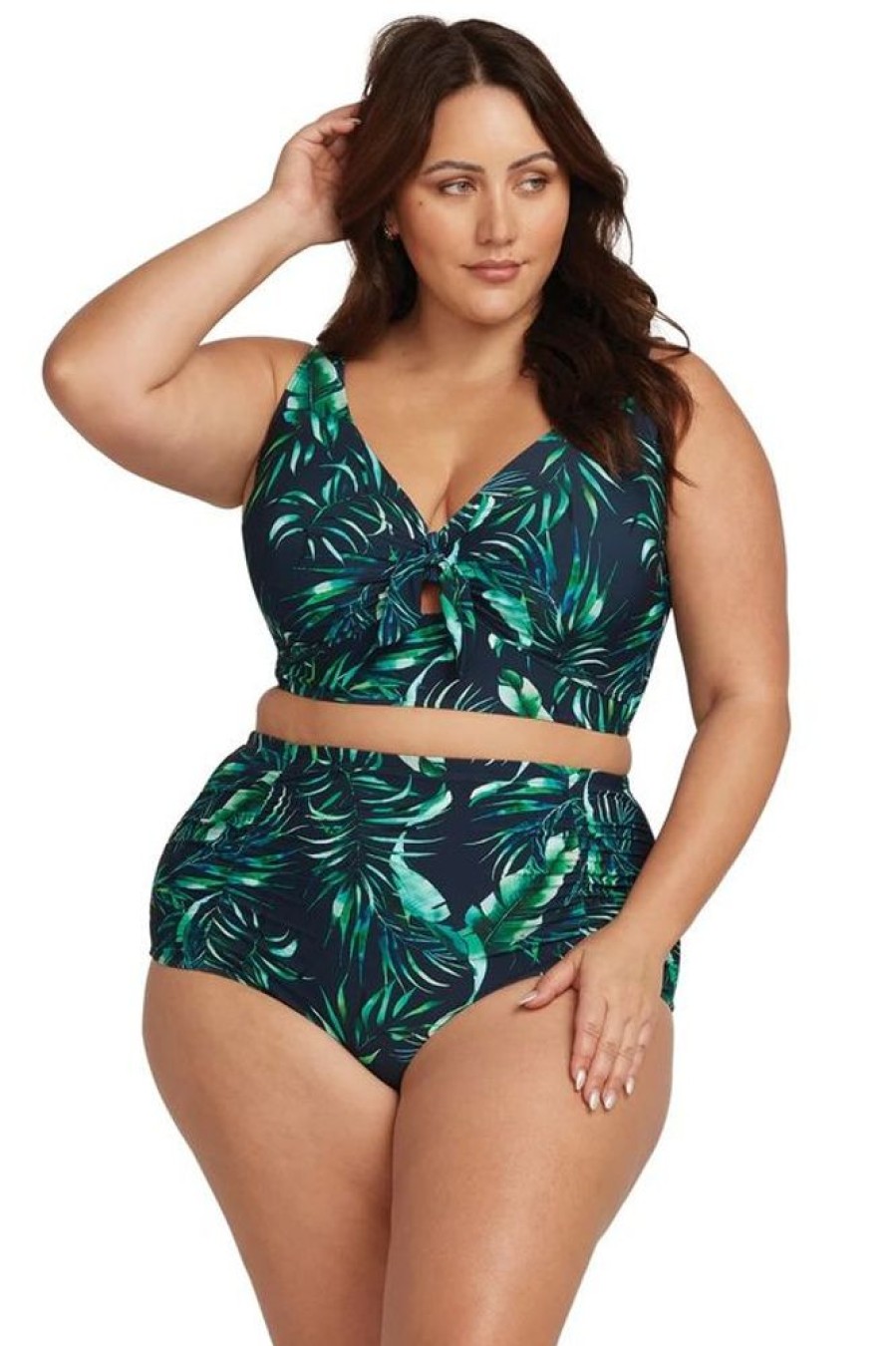 Women ARTESANDS Tops | Artesands- Ladies Palmspiration Cezanne Underwire Swim Top Dark Navy