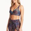 Women SEA LEVEL Cover-Ups | Sea Level- Ladies Hunter Short Mesh Wrap Blue