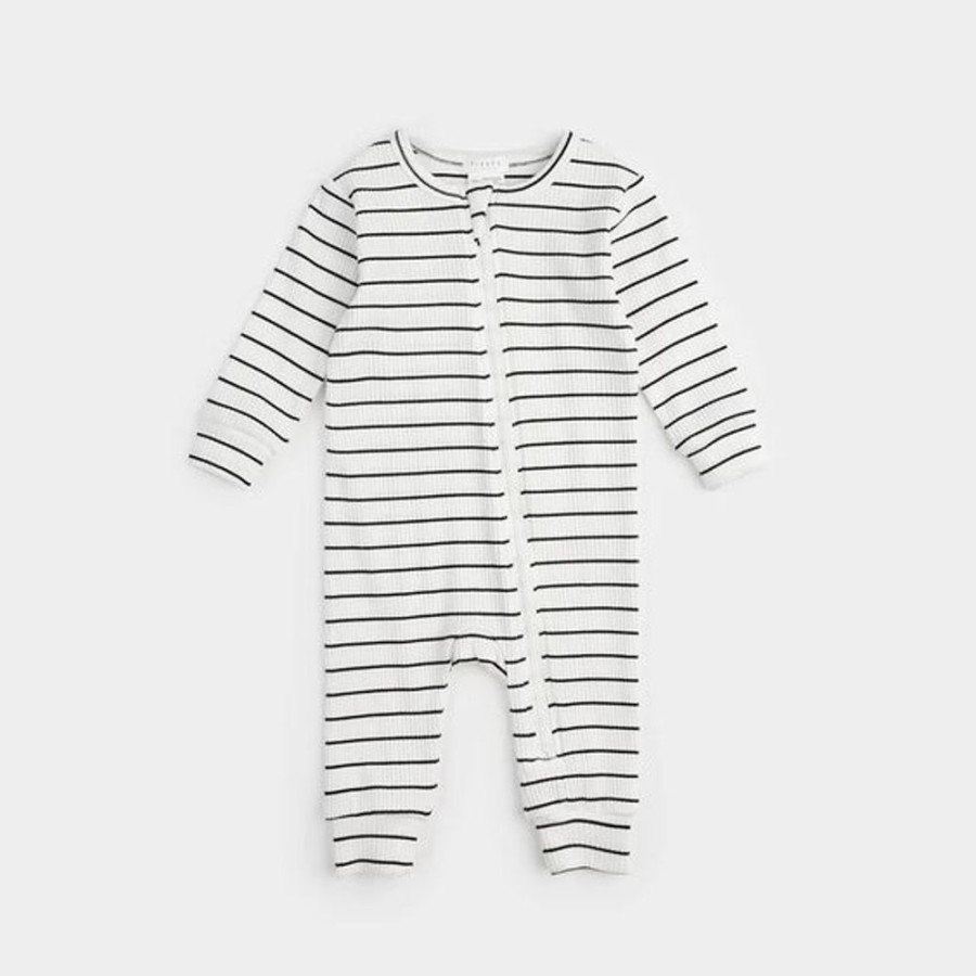 Kid PETIT LEM Sleepwear | Petit Lem- Baby Knit Sleeper Off White