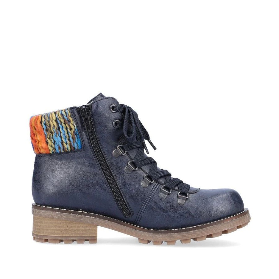 Women RIEKER Casual Footwear | Rieker- Ladies Boot Z0445-14 Blue