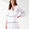 Women TOMMY BAHAMA Dresses | Tommy Bahama- Women'S Cotton Clip Embroidered Tier Dress