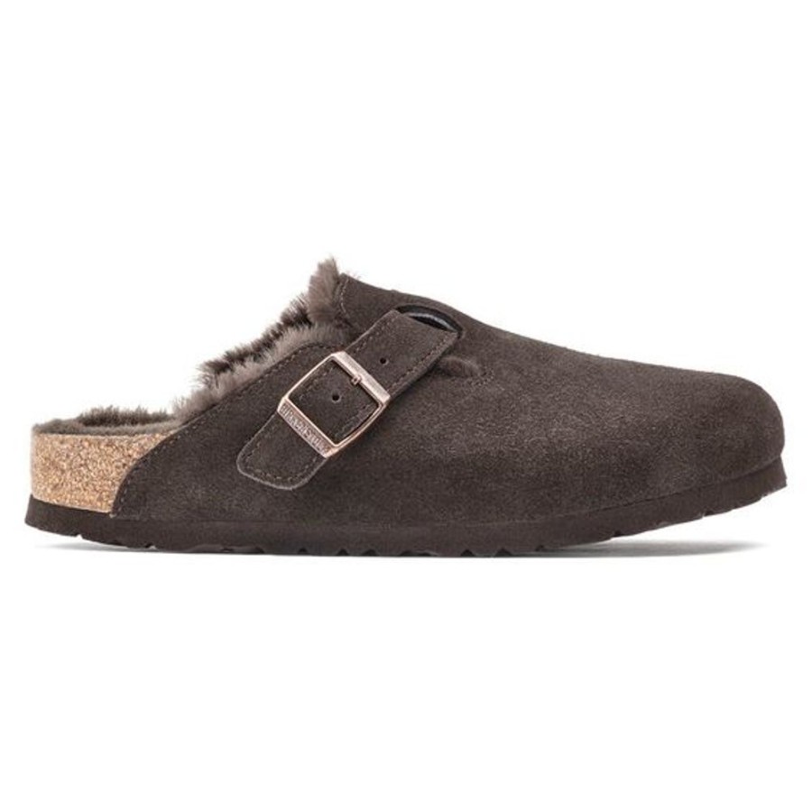 Men BIRKENSTOCK Slippers | Birkenstock- Men'S Boston Sherling Slipper Mocca