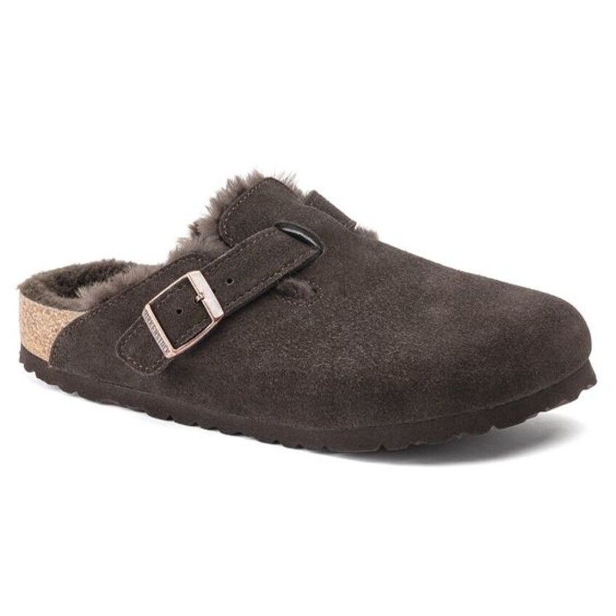 Men BIRKENSTOCK Slippers | Birkenstock- Men'S Boston Sherling Slipper Mocca