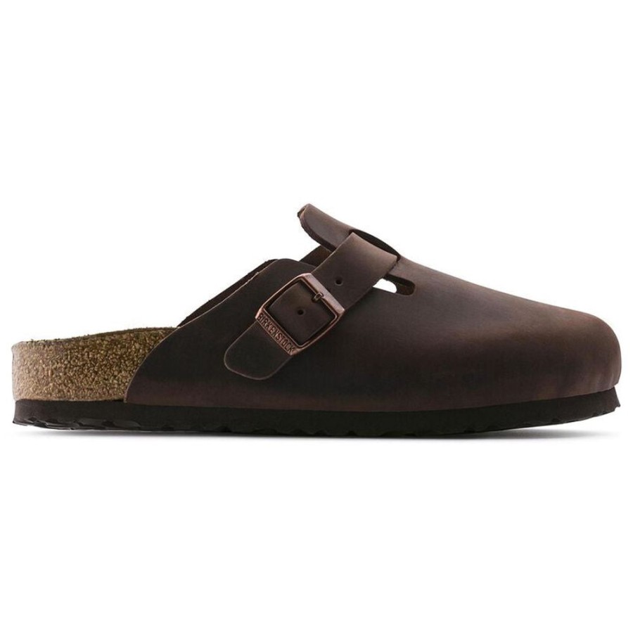 Men BIRKENSTOCK Sandals | Birkenstock- Men'S Boston Soft Footbed Oiled Leather Sandal Habana