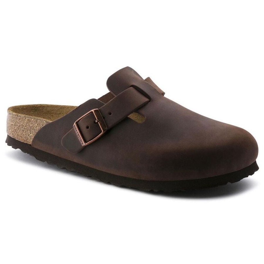 Men BIRKENSTOCK Sandals | Birkenstock- Men'S Boston Soft Footbed Oiled Leather Sandal Habana