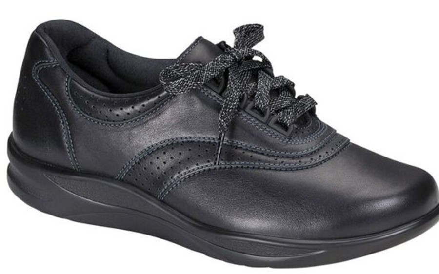 Women SAS Casual Footwear | Sas- Ladies Walk Easy Shoe Black Nubuck