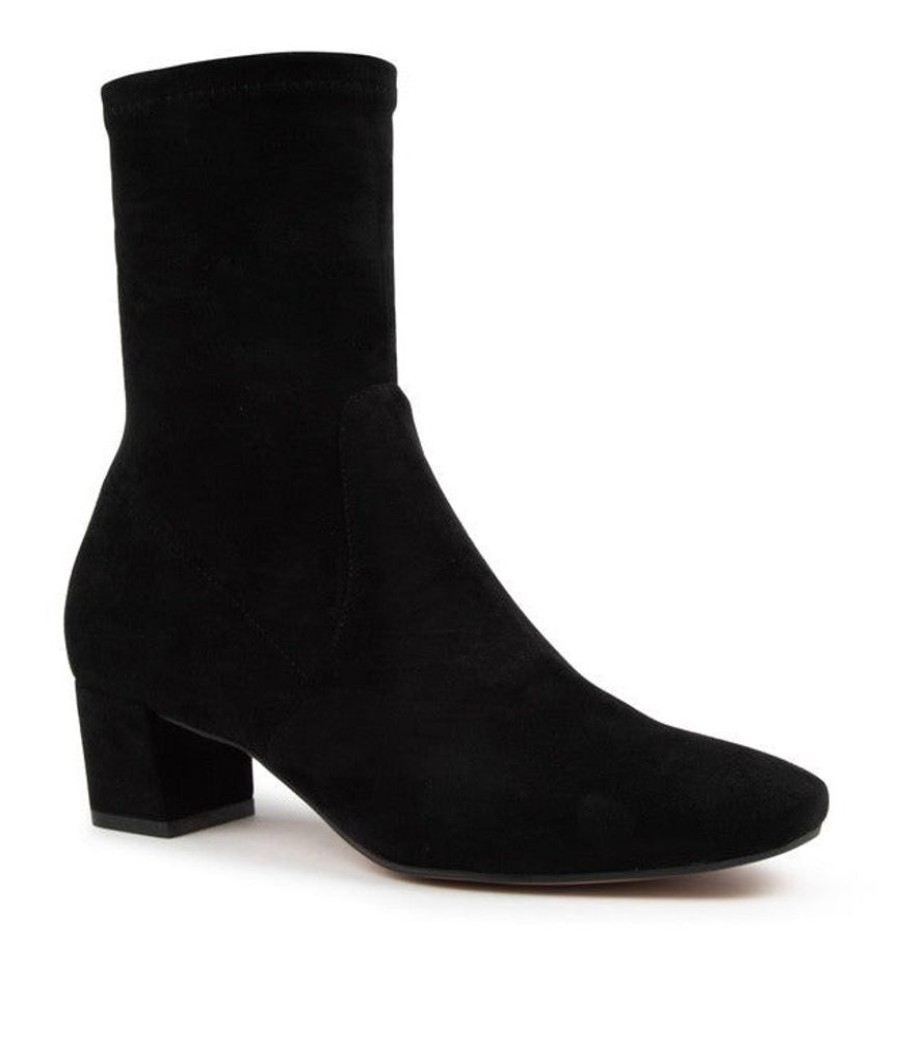 Women DJANGO & JULIET Dress Shoes | Django & Juliette- Women'S Hartful Bootie Blk Microsuede