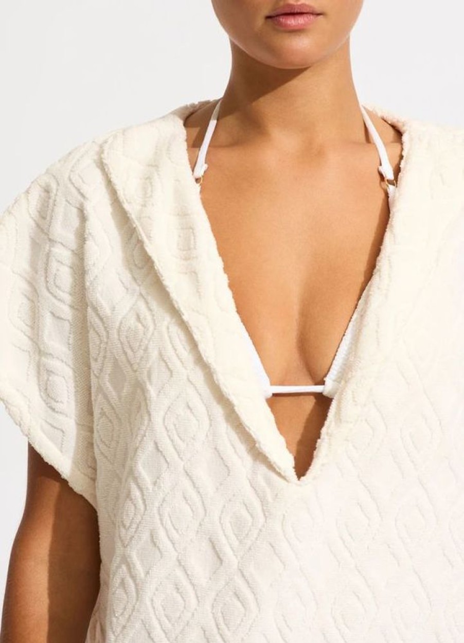 Women SEAFOLLY Cover-Ups | Seafolly- Birds Of Paradise Towel Poncho Latte