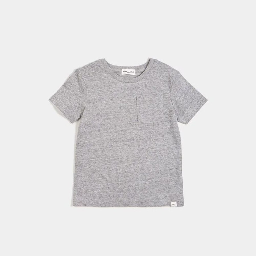 Kid MILES THE LABEL Tops | Miles The Label- Kids Miles Basic T-Shirt Lt Heather Grey