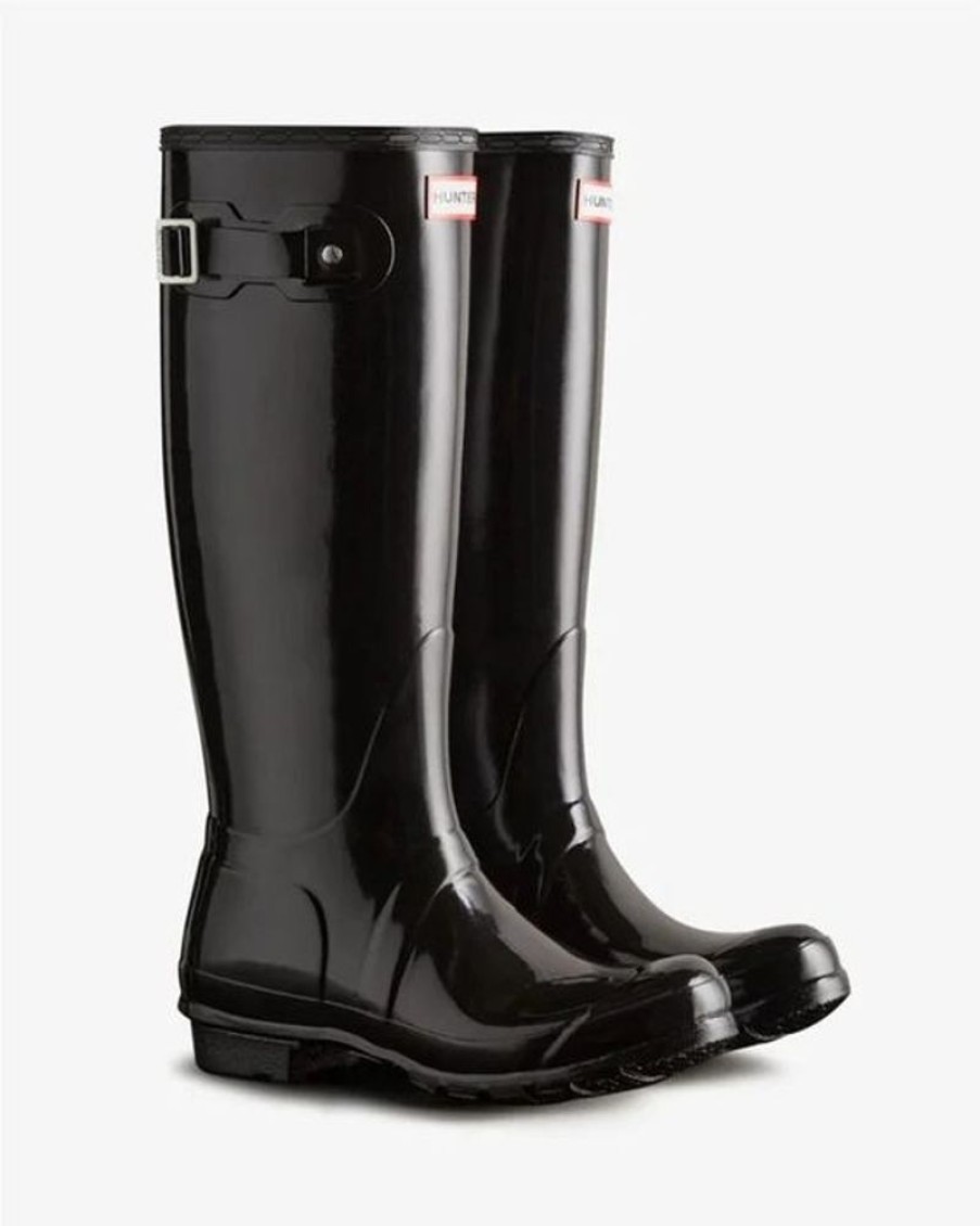 Women HUNTER Casual Footwear | Hunter- Ladies Original Tall Gloss Boot Black