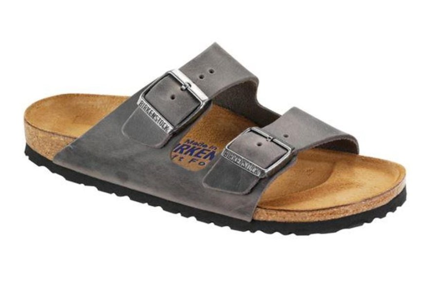 Men BIRKENSTOCK Sandals | Birkenstock Men'S Arizona Soft Footbed Iron