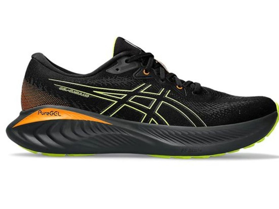 Men ASICS Athletic Footwear | Asics- Men'S Gel Cumulus 25 Gtx Athletic Shoe Black-Neon Lime