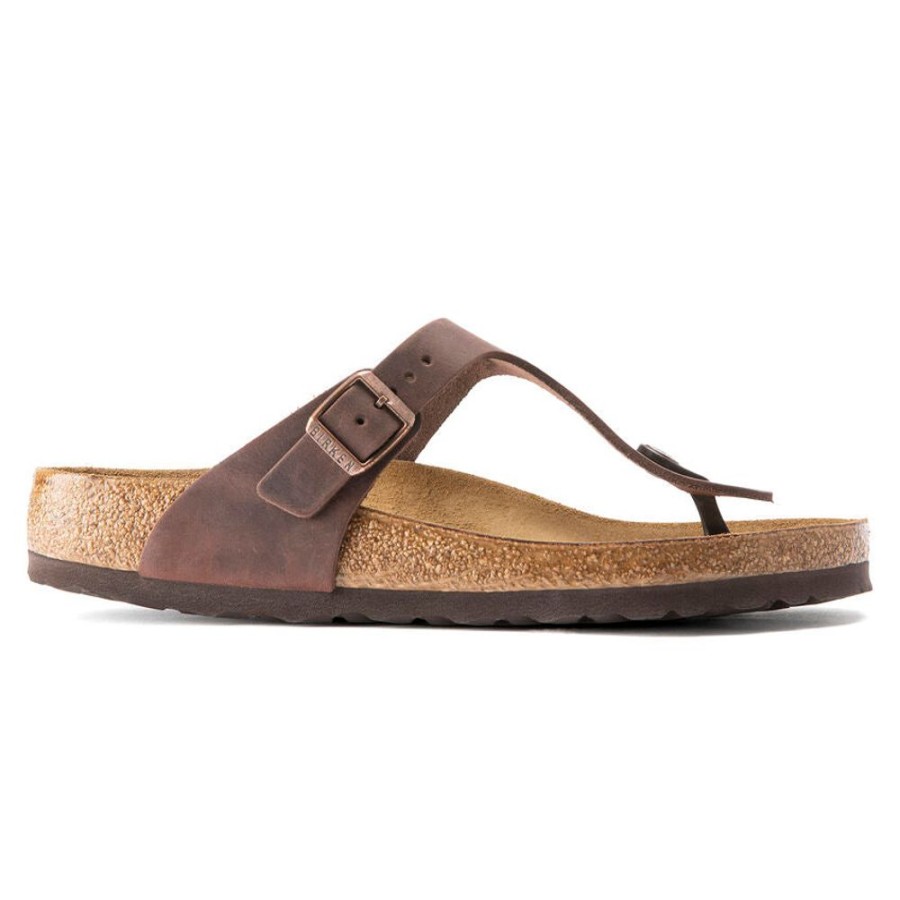 Women BIRKENSTOCK Sandals | Birkenstock- Women'S Gizeh Oiled Leather Sandal Habana